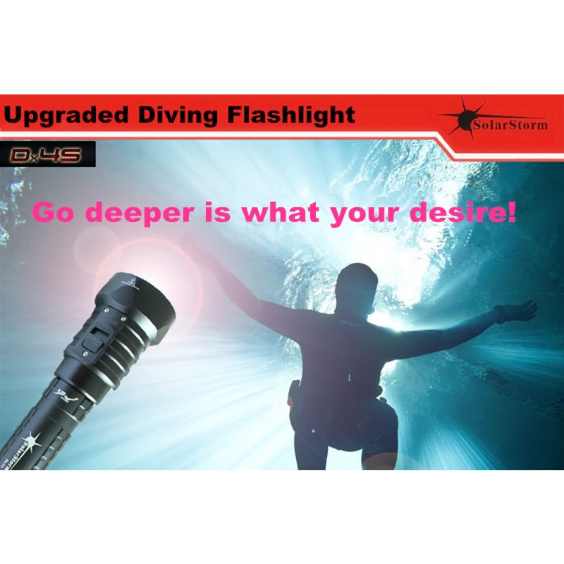 Solarstorm DX4S LED potápačská baterka 3000 lúmenov vysoká svietivosť spoľahlivé potápačské svetlo IPX8
