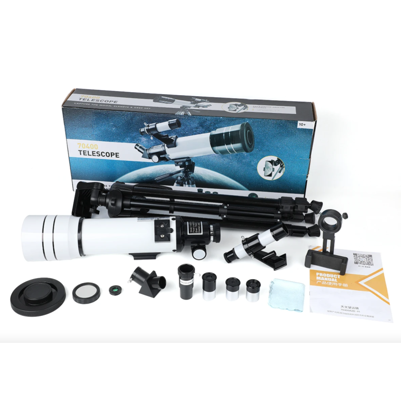 Bossdun teleskop 333X zväčšenie astronomický teleskop pre deti na pozorovanie hviezd a mesiaca 70 mm objektív