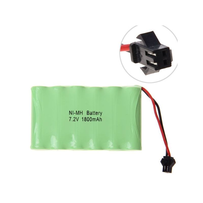 Nabíjateľná NiMH batéria 7.2V 1800mAh SM konektor Vysokokapacitná ekologická pre autíčka a elektronické zariadenia