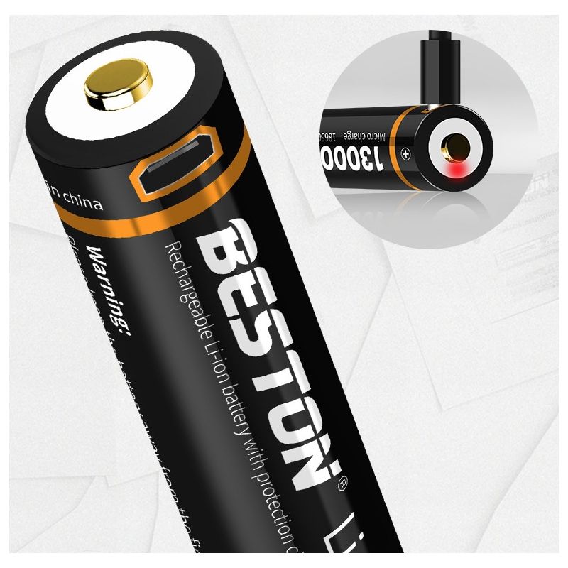 BESTON 18650 dobíjacia lítiová batéria 3.7V 3500mAh vysoká kapacita Micro USB pre spoľahlivé úložisko energie