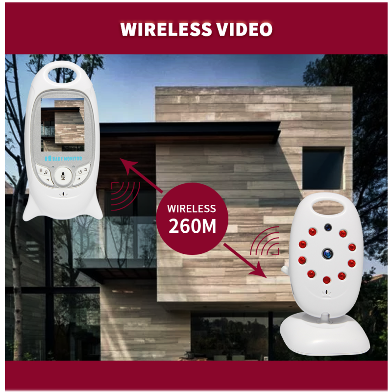VB601 bezdrôtový video monitor 2.4g babysitter s obojsmernou komunikáciou nočné videnie monitorovanie teploty