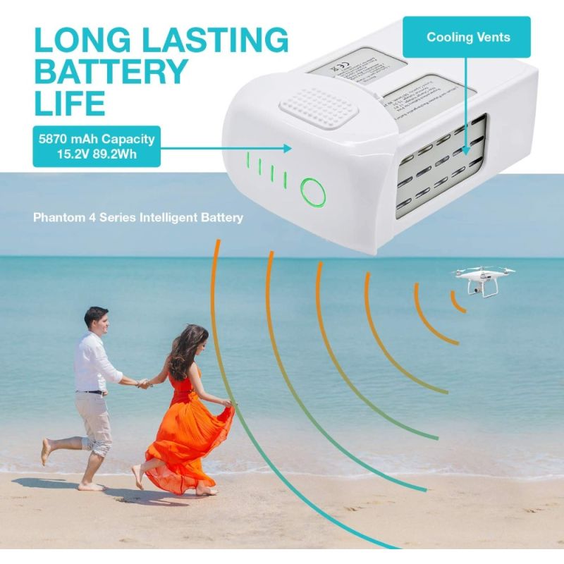 DJI Phantom 4 batéria 15,2V 5870mAh Li-Po pre dlhé trvanie letu optimalizovaný výkon pre FPV kvadrokoptéru