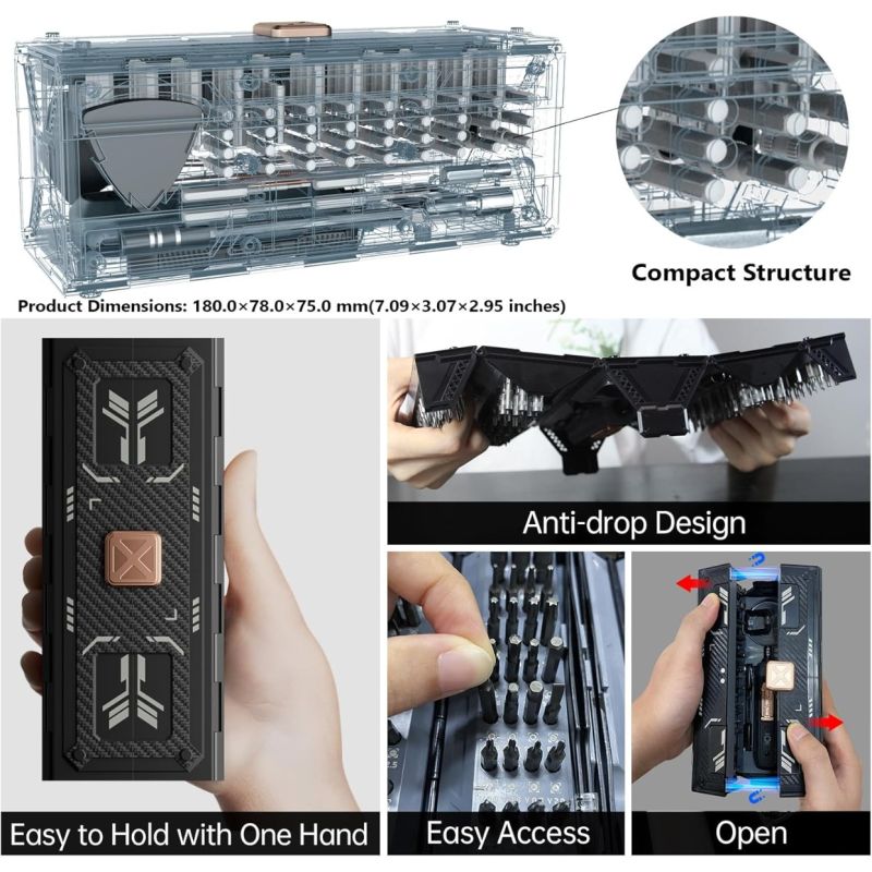 JAKEMY JM-8192 Profesionálny presný skrutkovač súprava náradia 180 v 1 pre elektroniku, notebook, Xbox, hodinky