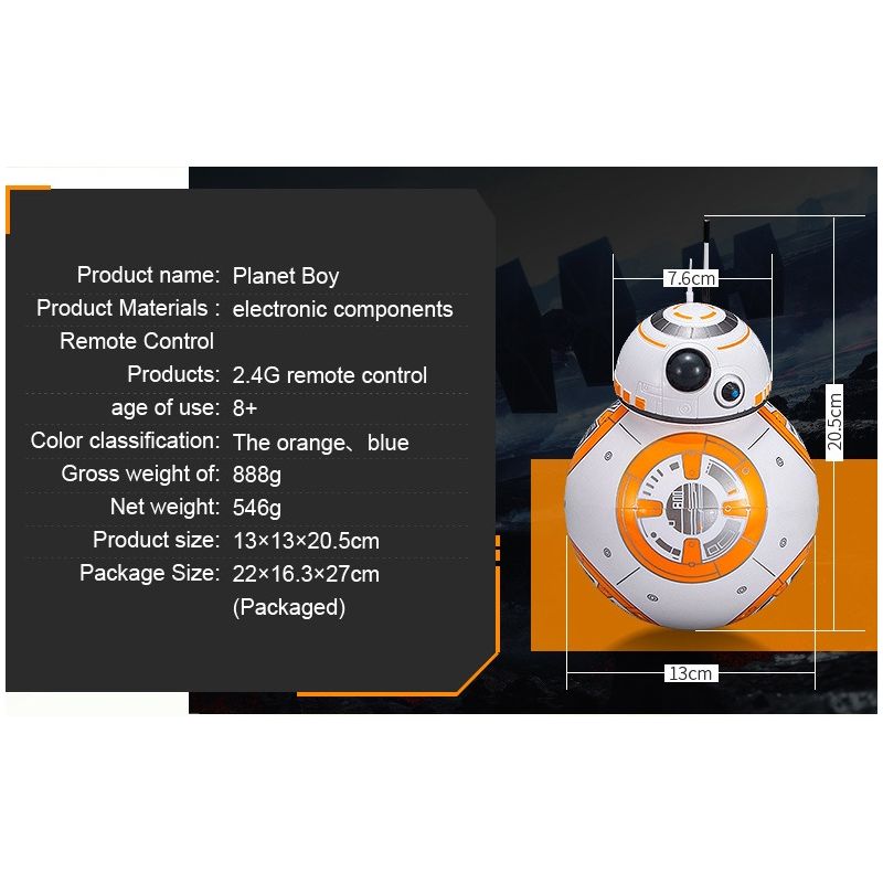 Interaktívny RC BB-8 inteligentný robot s 360° rotáciou a magnetickou suspenziou darček Star Wars pre deti