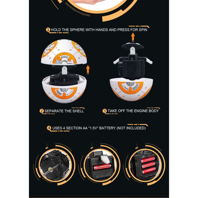 Interaktívny RC BB-8 inteligentný robot s 360° rotáciou a magnetickou suspenziou darček Star Wars pre deti