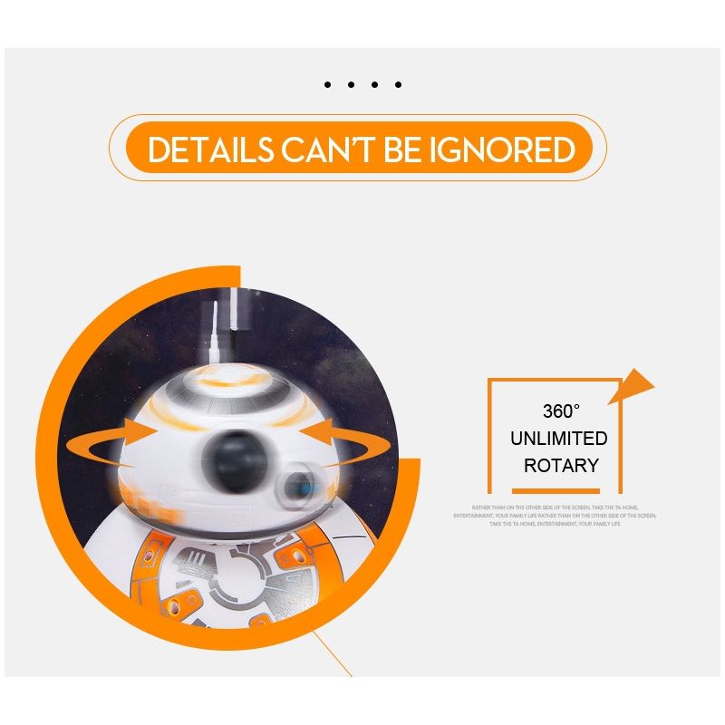 Interaktívny RC BB-8 inteligentný robot s 360° rotáciou a magnetickou suspenziou darček Star Wars pre deti