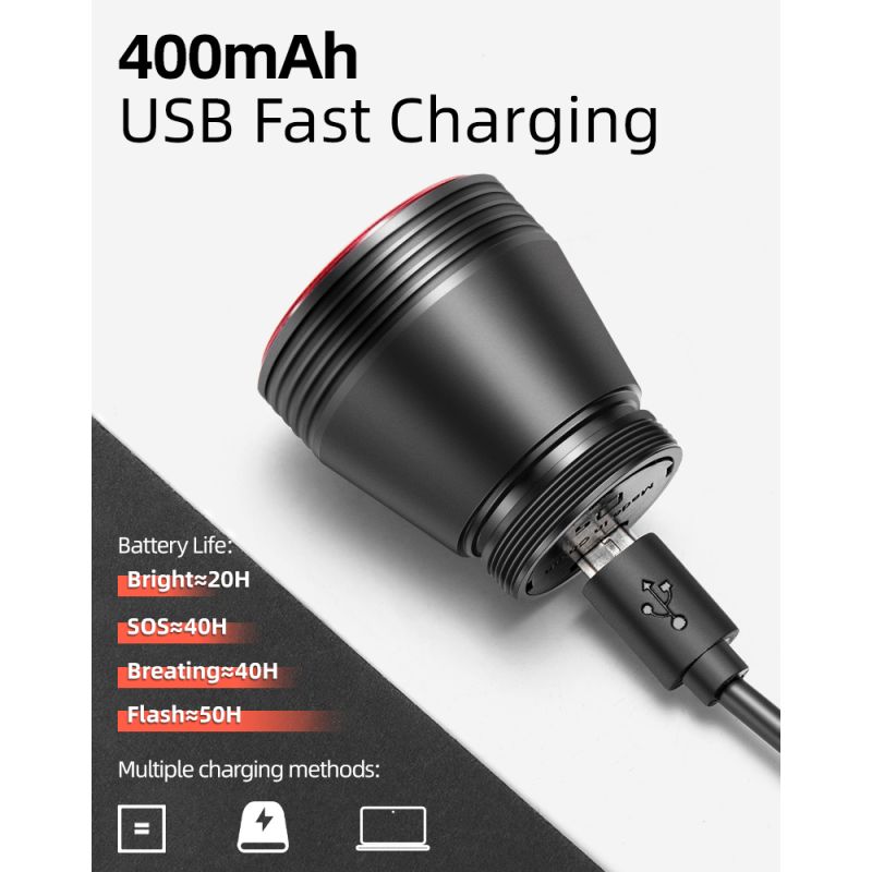 ROCKBROS Q5 inteligentné svetlo na bicykel IPx6 vodotesné s automatickým brzdovým senzorom LED zadné svetlo