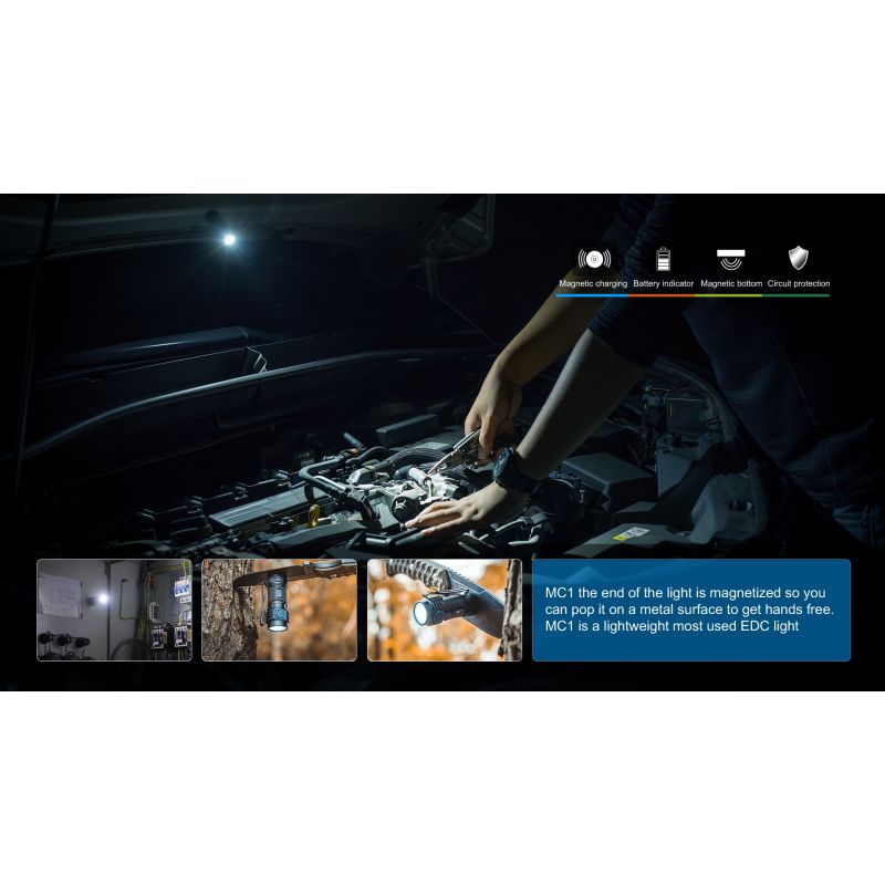 TrustFire MC1 Baton XP-L HI 1000 lúmenová LED baterka kompaktná mini EDC prívesok na kľúče magnetické nabíjanie