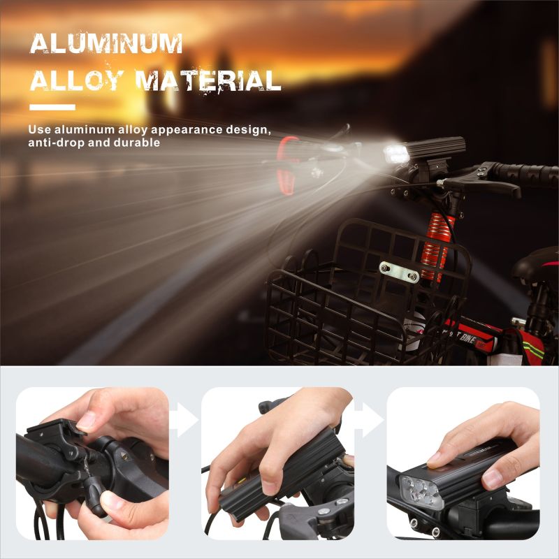 NiteBeam BR05 cyklistické svetlá 5000 lúmenov USB nabíjateľné pre nočnú cyklistiku s vysokou svietivosťou