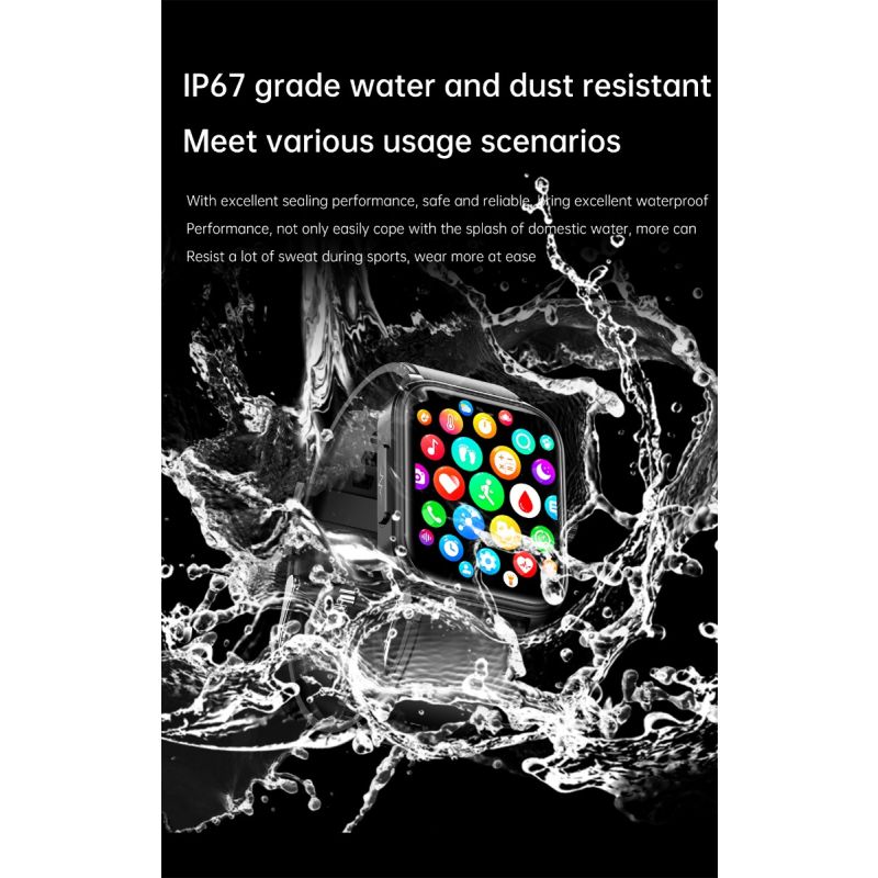 ET540 EKG Smartwatch s glukózou a telesnou teplotou, Bluetooth hovor, Fitness Sledovač pre Zdravie