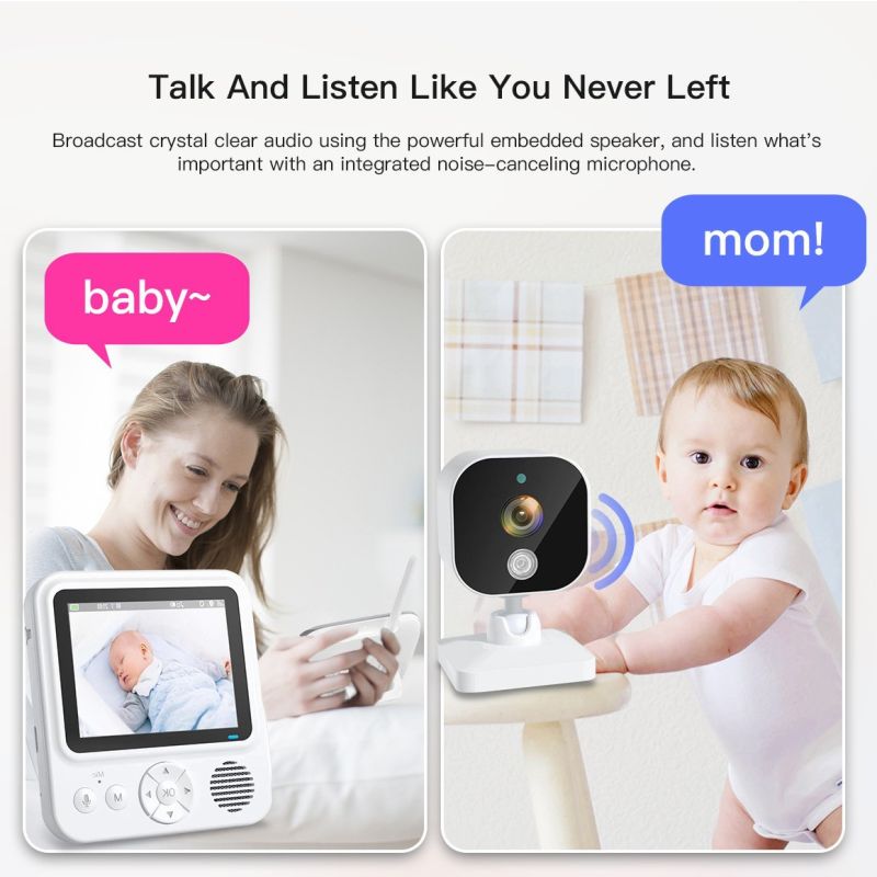 AMB900 video baby monitor s 2.8 palcovým LCD displejom 4násobné priblíženie a 720P kvalita pre bezpečnosť dieťaťa