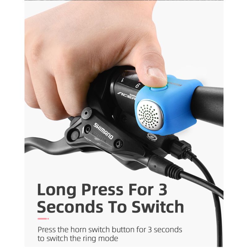 ROCKBROS elektrický cyklistický zvonček 110 dB vodotesný trvanlivý dizajn pre bezpečnú jazdu MTB aj mesto