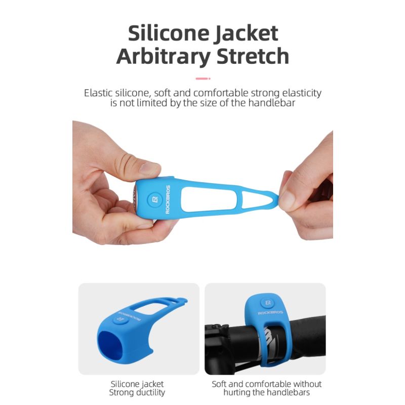 ROCKBROS elektrický cyklistický zvonček 110 dB vodotesný trvanlivý dizajn pre bezpečnú jazdu MTB aj mesto