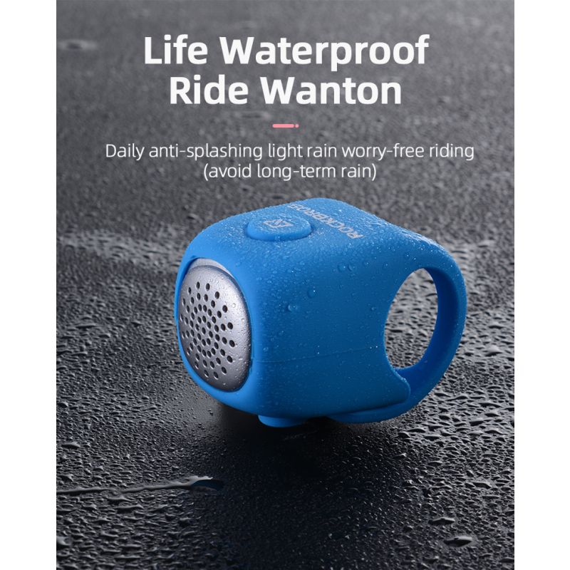 ROCKBROS elektrický cyklistický zvonček 110 dB vodotesný trvanlivý dizajn pre bezpečnú jazdu MTB aj mesto