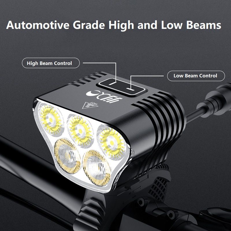 Mangeleyes M5 svetlo na horský bicykel 5000 lúmenov nastaviteľné režimy 20000mAh USB nabíjacie na nočnú jazdu