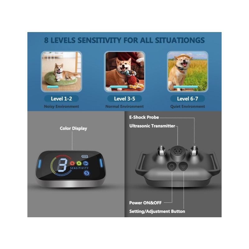 Zariadenie proti štekaniu model T012 ultrazvukový obojok pre efektívne riadenie štekania a pohodu psa