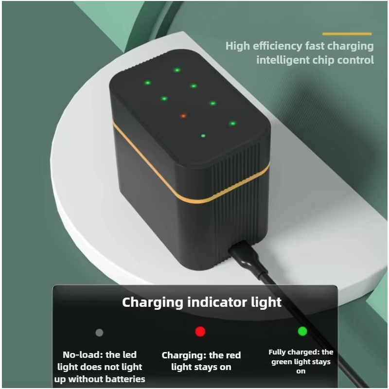 8 Pack Nabíjateľné AA batérie s nabíjačkou, 1.5V lítiové batérie 3000mWh, dlhotrvácne Pilas Recargables s úložným boxom