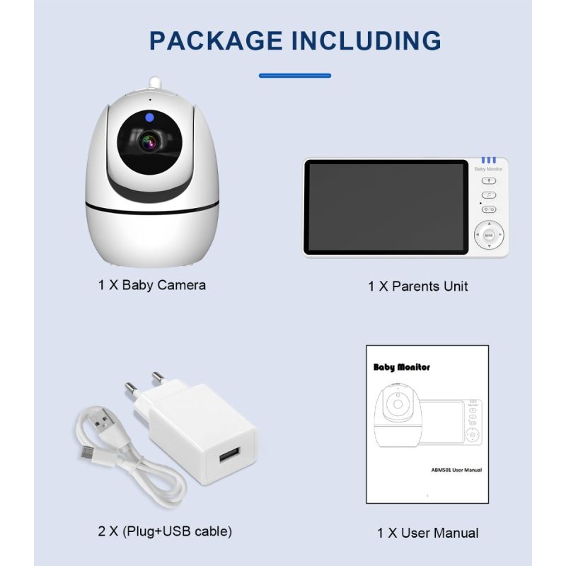 Cdycam ABM501 Video opatrovateľka s 2.4G bezdrôtovou technológiou nočné videnie a obojsmerný audiohovor