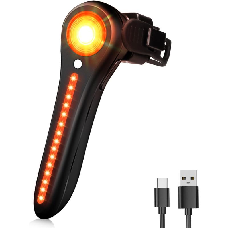Inteligentné zadné svetlo na bicykel USB-C, super jasné LED osvetlenie pre cestné a horské bicykle