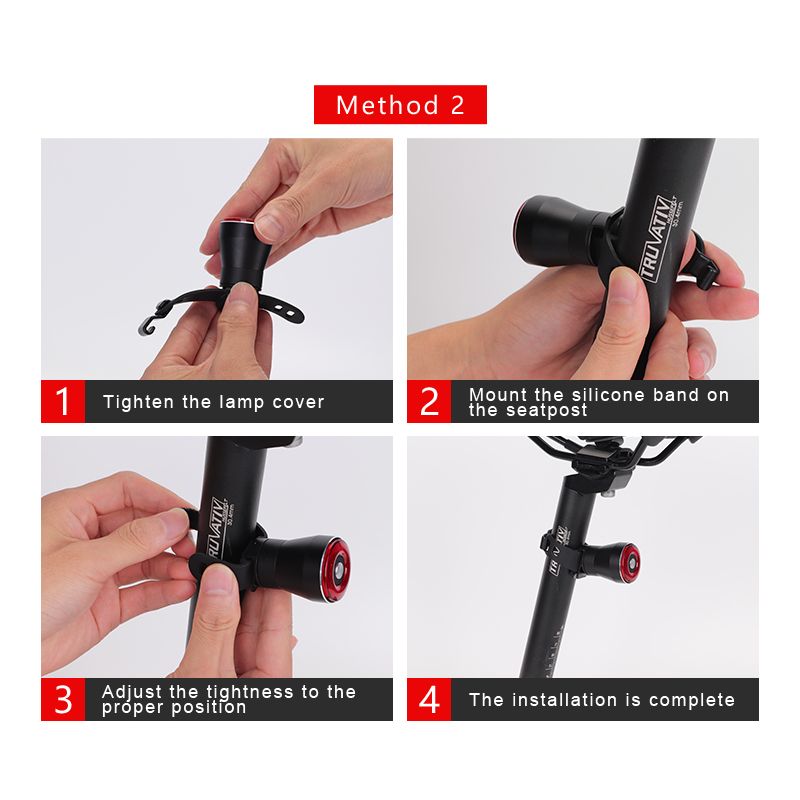 ANTUSI Q5 Inteligentné zadné svetlo na bicykel Auto štart/stop IPx6 Vodotesné Viacero režimov blesku