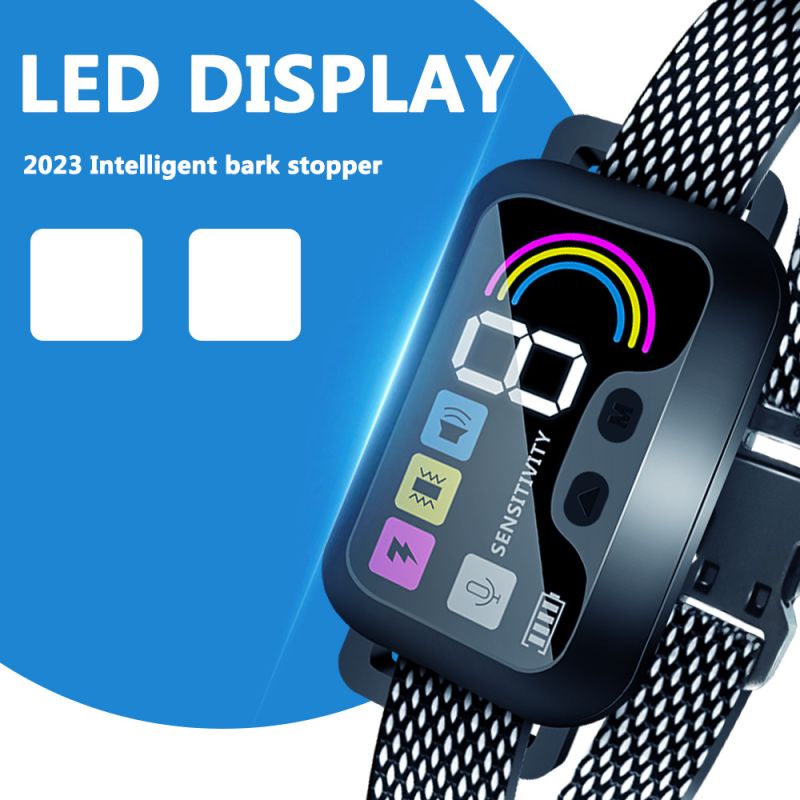 Vodotesný nabíjateľný inteligentný obojok proti štekaniu PuPoPan 657 pre humánnu kontrolu štekavosti psov