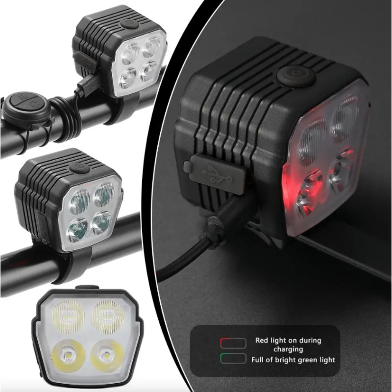 Svetlo s klaksónom 2v1 | Výkonné USB nabíjateľné MTB svetlo na bicykel | 120dB cyklistické príslušenstvo