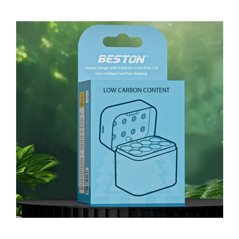 Beston Inteligentná Nabíjačka 8 Slotov pre AA & 1.5V Li-ion 3600mWh Batérie, Rýchle Nabíjanie, Ochrana Prebitia, Set