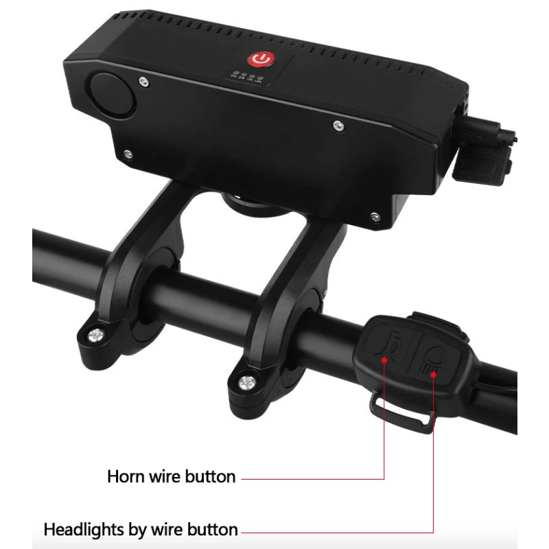 USB nabíjacie predné svetlo na bicykel s 120dB klaksónom a vodotesným dizajnom pre bezpečnosť a viditeľnosť