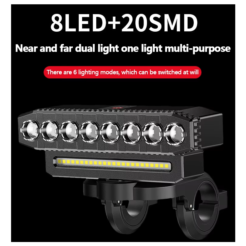 USB nabíjacie predné svetlo na bicykel s 120dB klaksónom a vodotesným dizajnom pre bezpečnosť a viditeľnosť