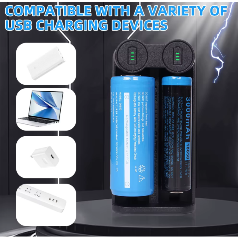 Nabíjačka batérií 21700 podporuje 18650 CR123A s inteligentnou MCU technológiou a bezpečnostnými funkciami