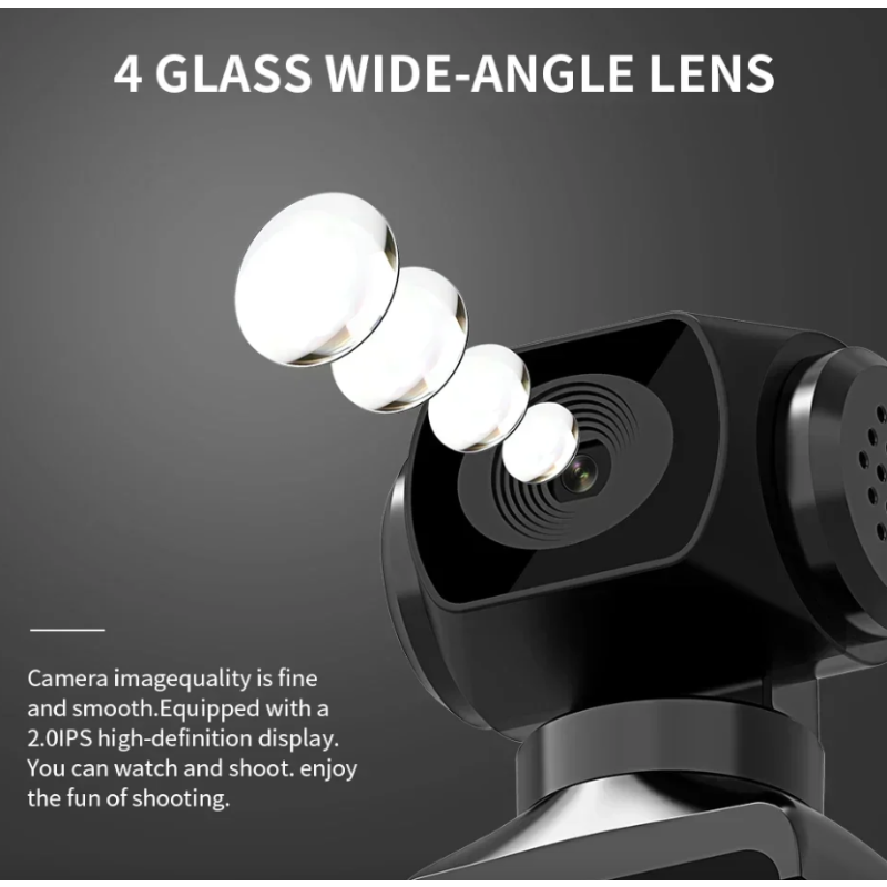 4K Akčná Kamera, Vrecková Mini Športová Vlog Ovládacia Kamera s WiFi, 270° Otočná HD Pre Cestovanie Bicykel a Viac