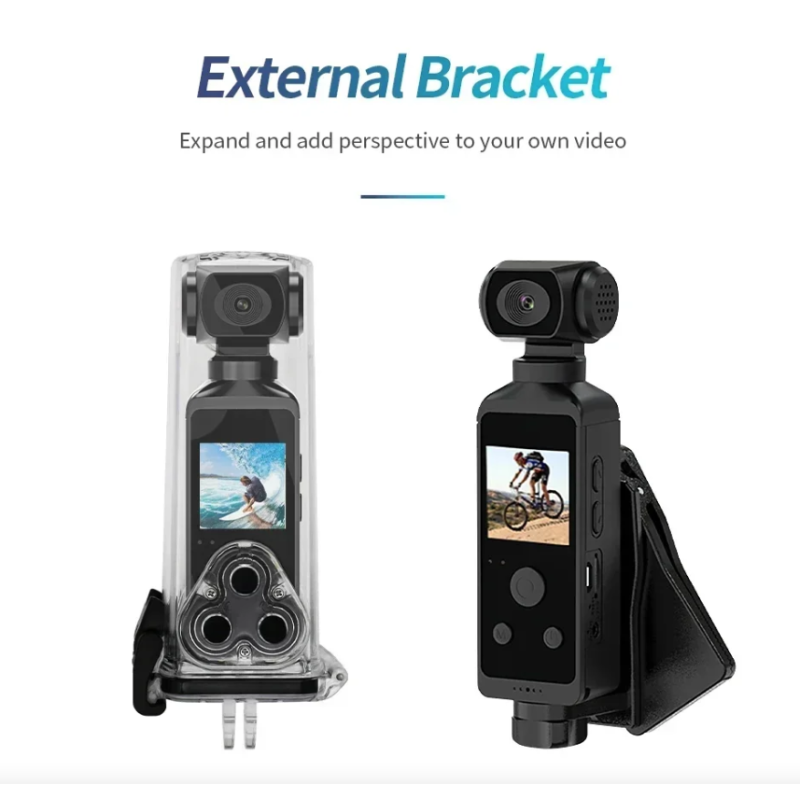 4K Akčná Kamera, Vrecková Mini Športová Vlog Ovládacia Kamera s WiFi, 270° Otočná HD Pre Cestovanie Bicykel a Viac