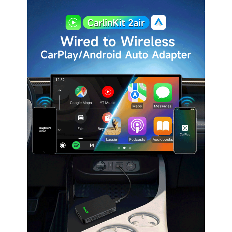 CarlinKit 2air 5.0 CarPlay bezdrôtový adaptér inteligentný AI box s bezproblémovou integráciou a Bluetooth Wi-Fi
