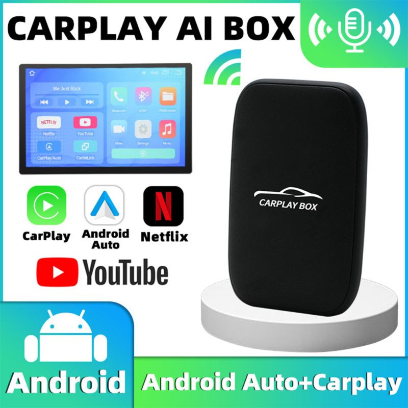 Bezdrôtový Android Auto adaptér Carplay Box pre Netflix YouTube zábavu v aute digitálny hub príslušenstvo