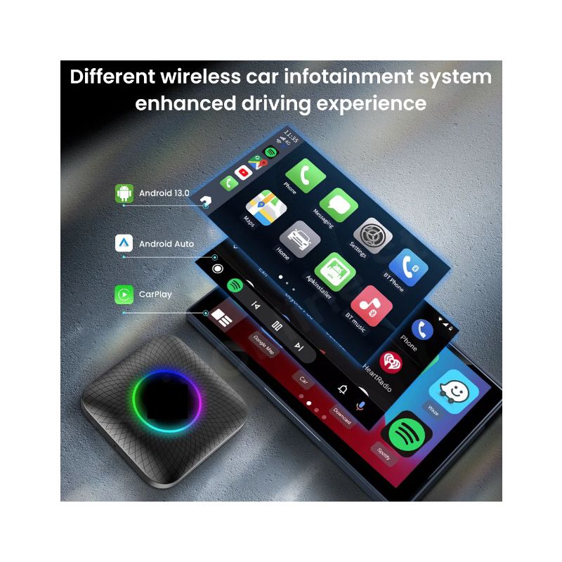 CarlinKit Smart TV Box pre autá Qualcomm 8-jadrový procesor Bezdrôtové pripojenie Android 13 Zábava v aute