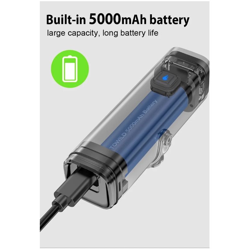 TOWILD CL1600 LED svetlo na bicykel 1600 lumenov USB dobíjanie bezpečná jazda s IPX6 vodotesnosťou