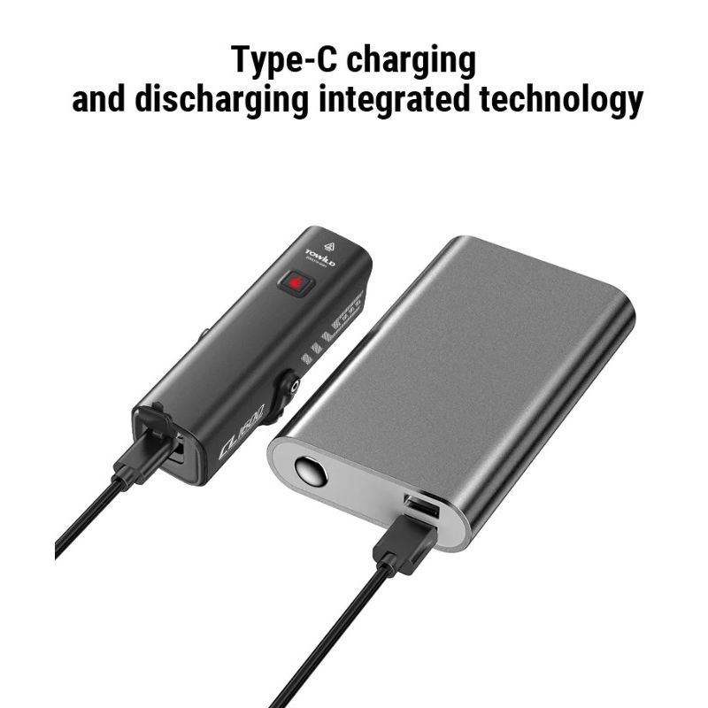 TOWILD CL1600 LED svetlo na bicykel 1600 lumenov USB dobíjanie bezpečná jazda s IPX6 vodotesnosťou