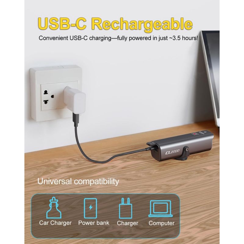 TOWILD CL2000 Super Jasné Cyklosvetlo 2000LM, Vodotesné LED pre Bezpečné Nočné Jazdenie MTB/Cesta