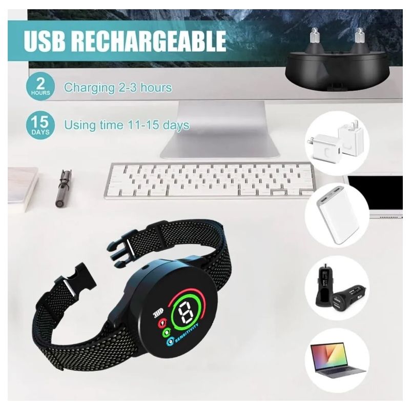 Inteligentný dobíjací obojok pre psy s algoritmom a PowerMax technológiou riešenie pre tiché prostredie