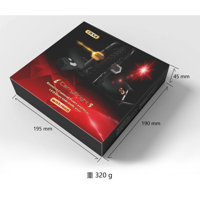 CarryBright CBX4 smerovka na bicykel s klaksónom LED svetlo USB nabíjanie cyklistické doplnky pre bezpečné jazdy