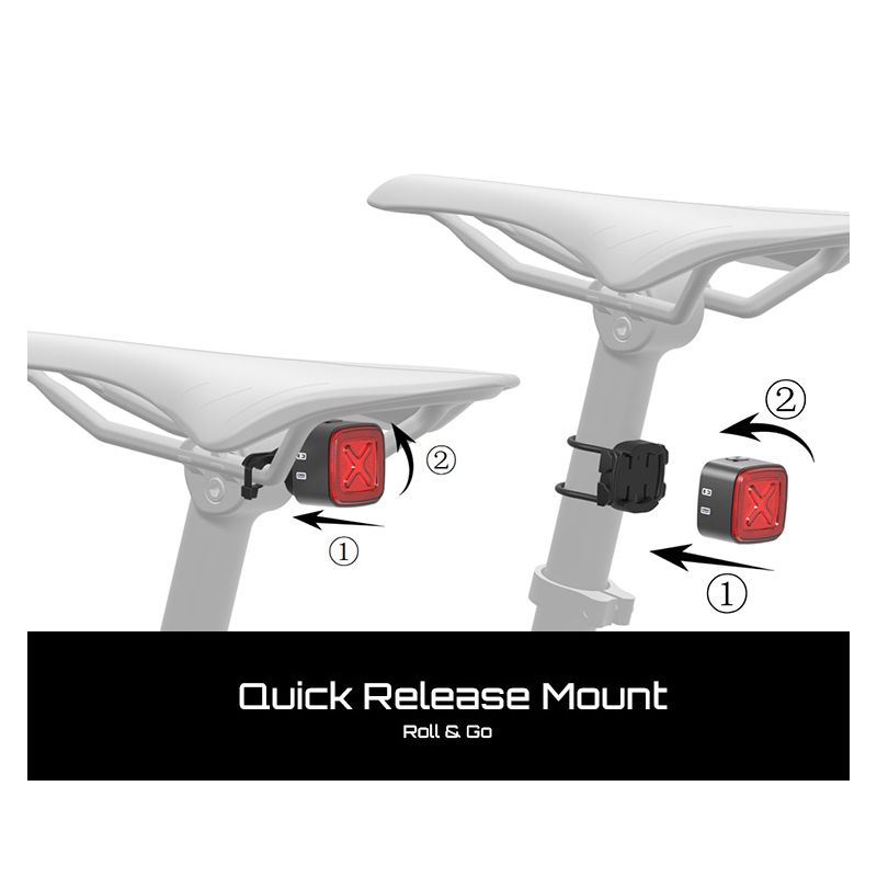 Enfitnix Cubelite III inteligentné zadné svetlo LED 30 lumenov USB nabíjanie bezpečnosť na bicykli viditeľnosť