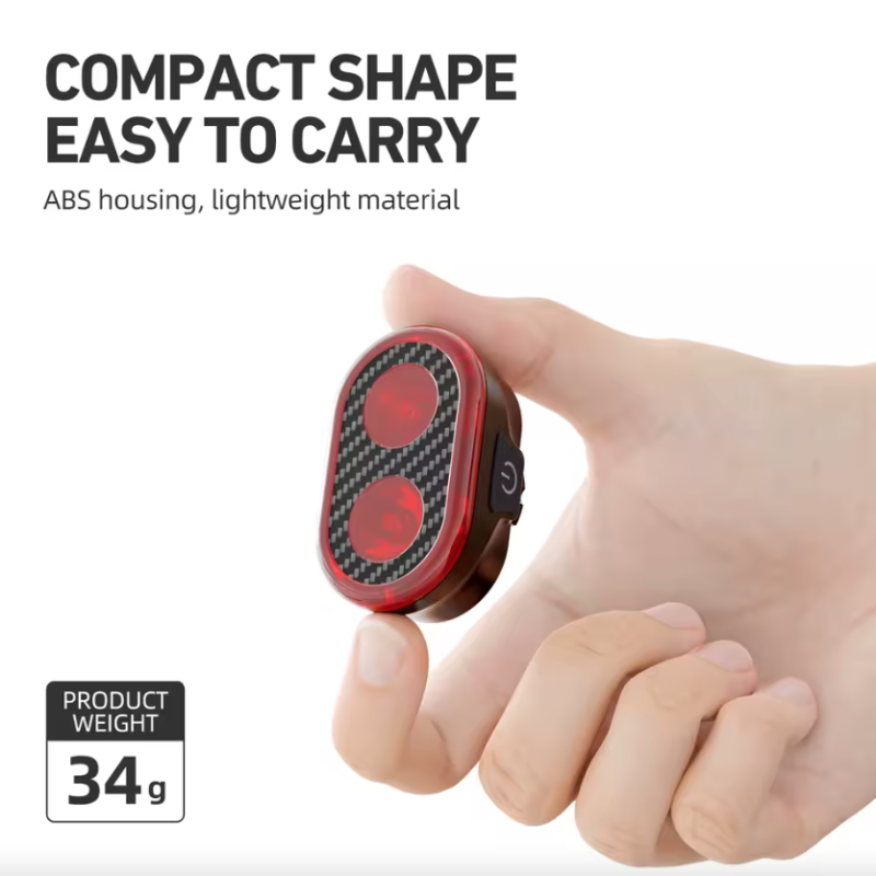 CYCLAMI CY200 zadné svetlo na bicykel s inteligentným brzdovým senzorom vysoká viditeľnosť IPX6 odolné