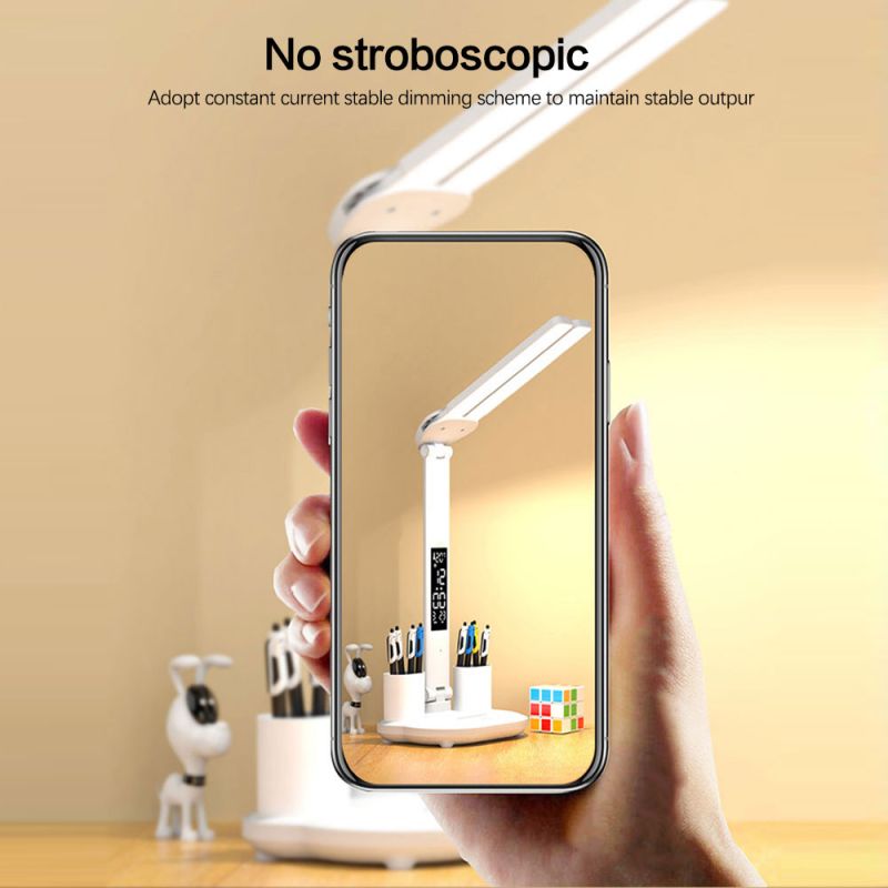 Multifunkčná LED stolová lampa s kalendárom USB dotykové nočné svetlo ochrana očí pre moderné príslušenstvo