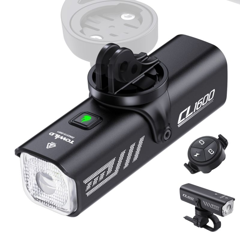 TOWILD CL1600 LED svetlo na bicykel 1600 lumenov USB dobíjanie bezpečná jazda s IPX6 vodotesnosťou