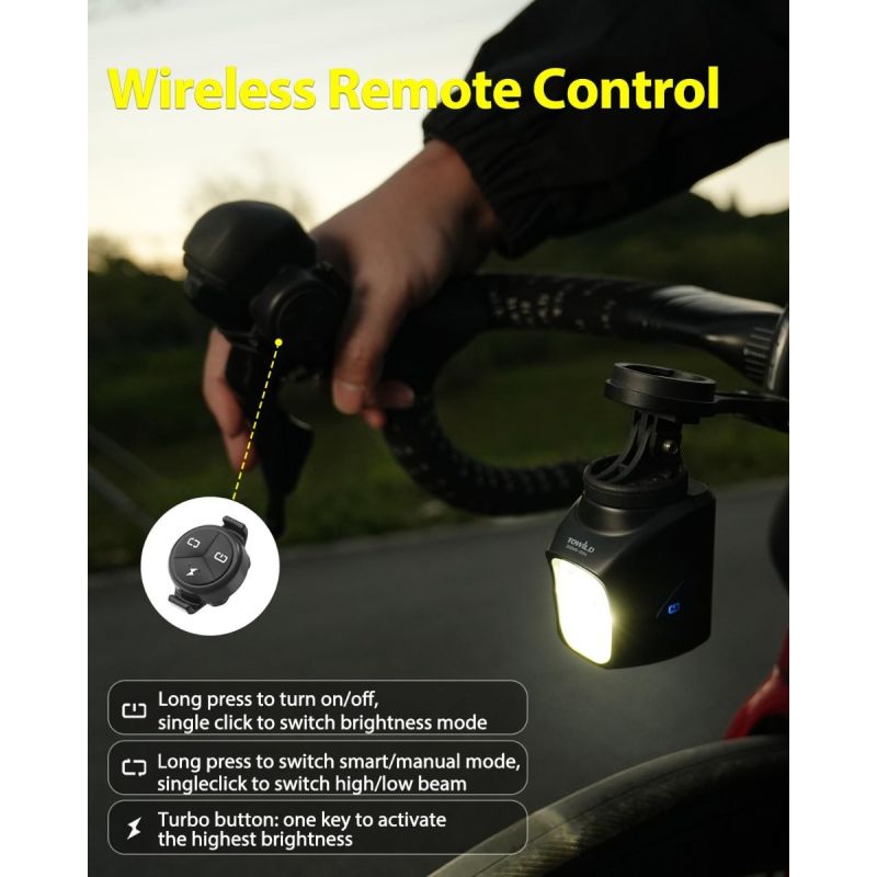 Rozžiarte noc s TOWILD DLite 1700! 1900 Lúmenov USB Nabíjateľné Svetlo na Bicykel DL1700