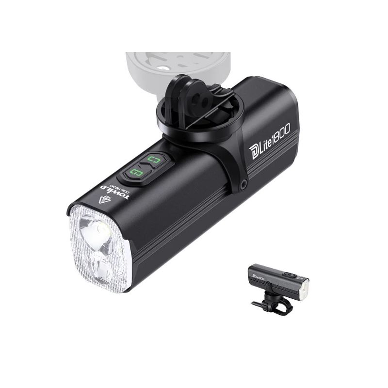 TOWILD DLite 1800 USB nabíjacie predné svetlo na bicykel 2100 lúmenov 5000mAh batéria LED cyklistické príslušenstvo