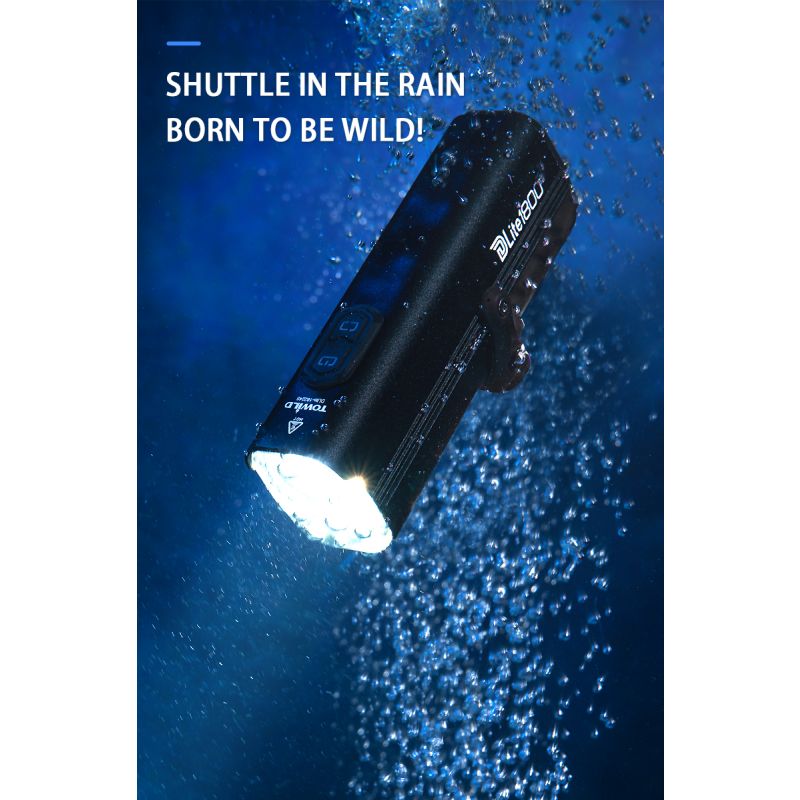 TOWILD DLite 1800 USB nabíjacie predné svetlo na bicykel 2100 lúmenov 5000mAh batéria LED cyklistické príslušenstvo