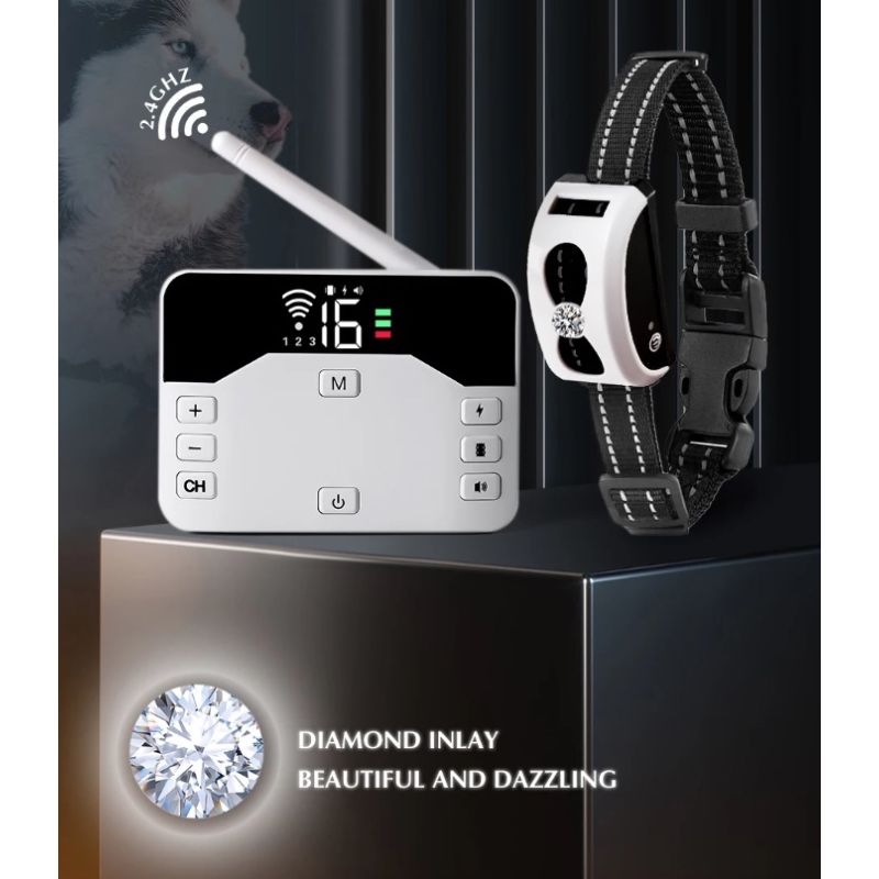 Bezdrôtový plot pre psov a diaľkový výcvikový obojok 2-v-1 Výcvik a ochrana domáceho maznáčika pre všetky veľkosti