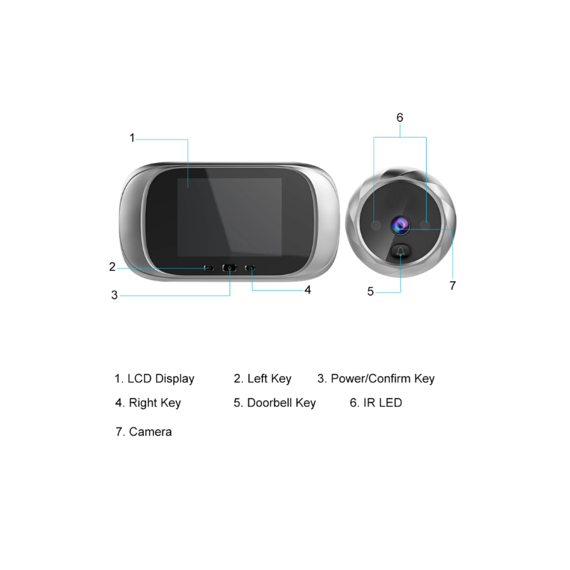 Digitálny dverový prehliadač DD1 s 2,8