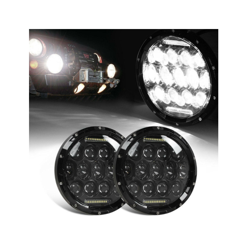7-palcový motocyklový LED svetlomet Beam DRL Blinker pre Harley Jeep Wrangler 75W IP67 6000K svetlo